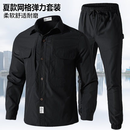Summer Outdoor Quick-Drying Long-Sleeved Shirt Men's Multi-Pocket Work Shirt Loose Large Size Outdoor Work Clothes Thin