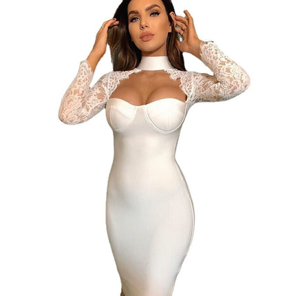 Amazon wish AliExpress eBay best selling temperament lace sleeve hanging collar dress manufacturers primary supply wholesale