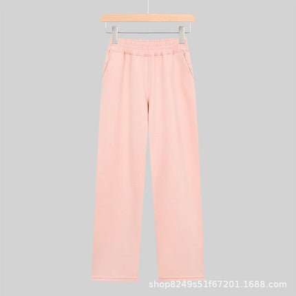 Lulu Women's Straight Air Pants Softstreme Wide-Leg Slimming Look Modal Casual Loose High-Waist Casual Versatile