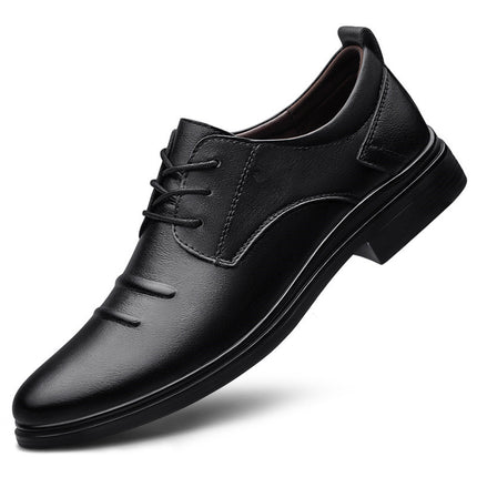 2025 spring new men's formal leather shoes top layer cowhide lace comfortable office leather shoes groom oxford shoes