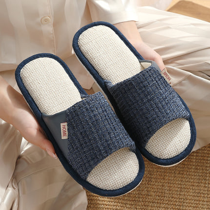 Linen Slippers for Men 2025 New Summer Indoor Home Soft-Soled Non-Slip Breathable Deodorant Cotton and Linen Slippers for Men