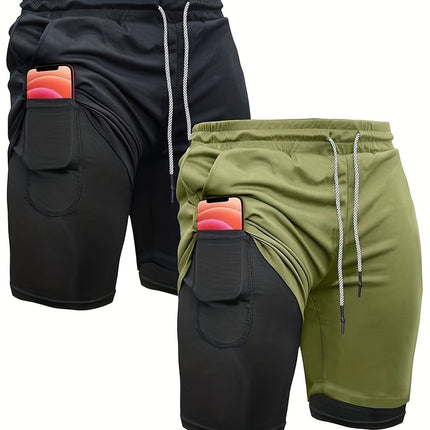 2 in 1 Running Shorts 2 in 1 Mens Running Shorts 2 Piece Cross-Border