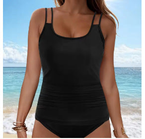 [Set] 2025 New Women's Split Swimsuit Digital Printing European and American Large Size Tankini Dropshipping