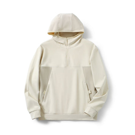 City Fan! Half zipper design! Foreign trade men's autumn lovers outdoor hooded casual fleece sweater tide