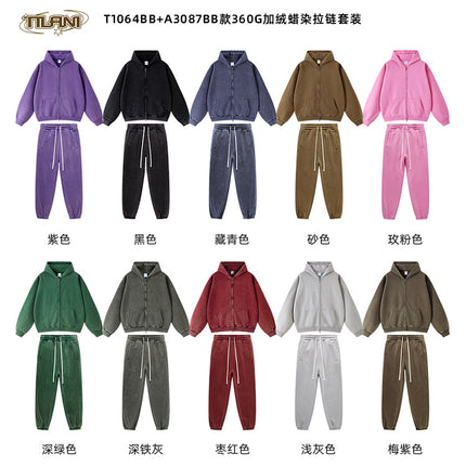 Tilani Men's Sweatshirt and Sweatpants Set Cross-Border Trendy Brand Hoodie Autumn and Winter Velvet Thickeneded Men's Two-Piece Set
