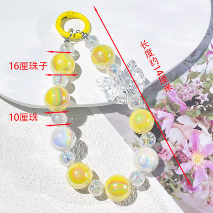 Colorful Shell Candy Color Wings Love Beaded Mobile Phone Chain Handbag Jewelry Hanging Key Chain