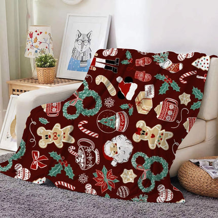 Christmas Decoration Blanket Holiday Blanket Red Festive Blanket Christmas Tree Polo Sofa Blanket Flannel Blanket
