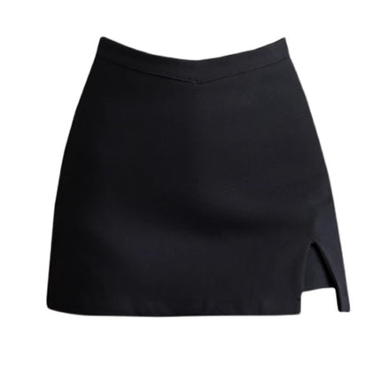 Women's V-shaped high waist slimming sheath A- line skirt skirt 2024 spring hot girl sexy hot girl short skirt