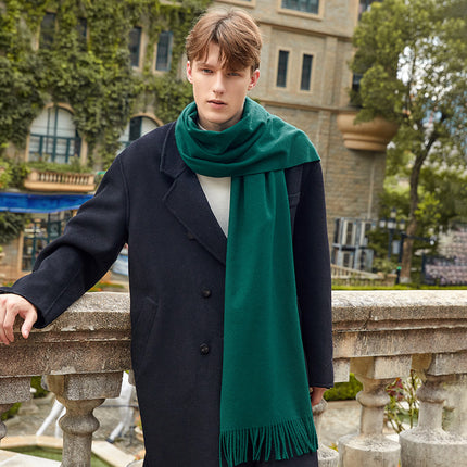 Men's Scarf Autumn and Winter Korean Style Versatile Wool Scarf Women's Winter Warm Solid Color Cashmere Scarf Wholesale