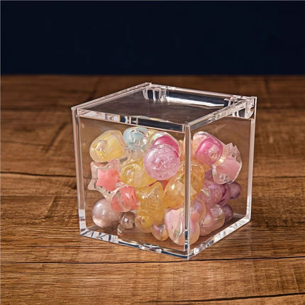 Exquisite Square Flip-Top Transparent Candy Box Food-Grade Wedding Candy Gift Packaging Acrylic Plastic Box