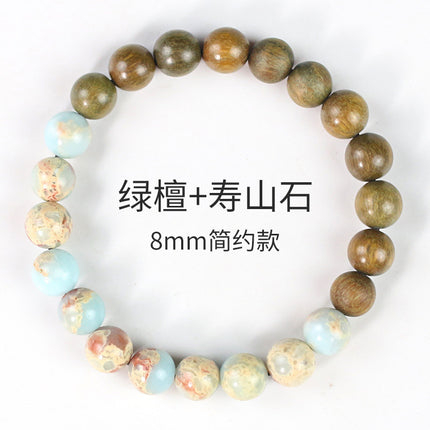 Multi-treasure beads bracelet luminous bamboo bead bracelet women's literary and artistic small fresh jewelry ebony sandalwood green sandalwood rosewood