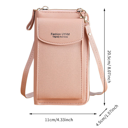 Factory wholesale small shoulder messenger bag Korean women's mobile phone bag multi-function large capacity coin purse mini bag