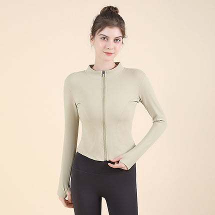 Sports Top Outerwear Yoga Jacket Women's Long-sleeved Tight Fitness Slimming fleece-lined plus size Yoga Clothes for Autumn and Winter