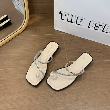 Slippers for Women's Summer Outer Wear 2025 Spring and Summer New Style French Flats Fashion Slip-On Sandals Beautiful Hot Style Fairy Style