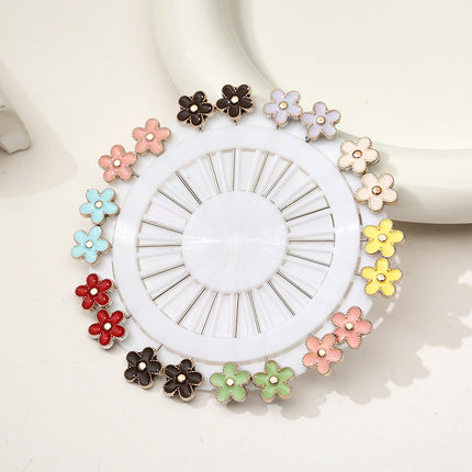 2024 new painting oil drop a variety of five-pointed star flower mini silk towel buckle pin yarn fixed artifact wholesale