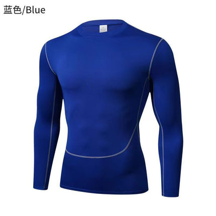 Fitness clothes long-sleeved men's basketball tights training clothes quick-drying breathable outdoor running football bottoming compression top