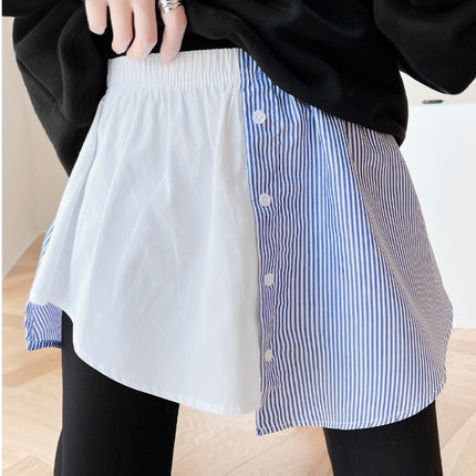 Small fart curtain women's matching sweater base autumn and winter fake two-piece shark pants with folded buttock covering small white skirt