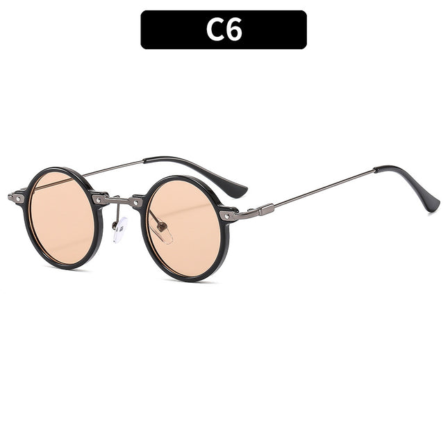 Cross-border retro steampunk trend small frame round frame prince glasses sunglasses personality hip-hop sunglasses factory direct sales