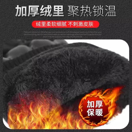 Winter Warm Gloves for Men, Extra Long and Thick, Windproof and Waterproof, Sports Outdoor Knob Touch Screen Ski Motorcycle Gloves