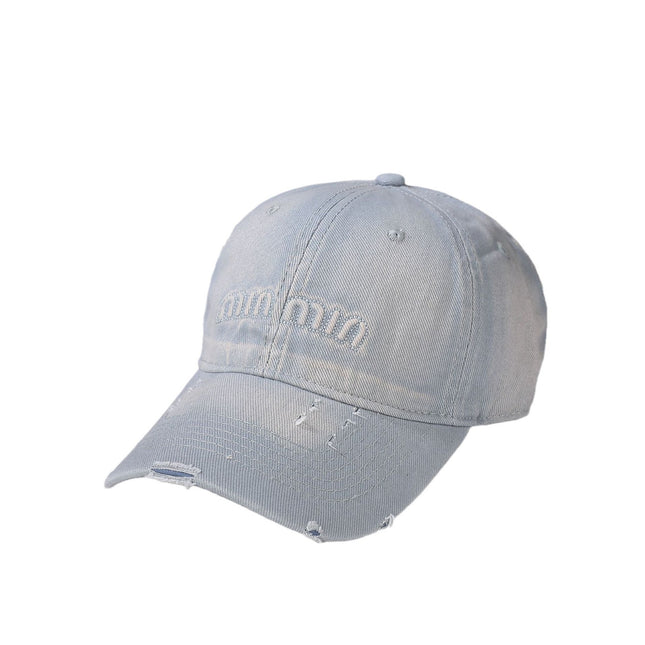 2025 New Letter Embroidered Baseball Cap Korean Style Washed All-match Face Showcase Soft Top Duck Tongue Hat Trend