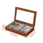 Light gray solid wood jewelry box-six compartments
