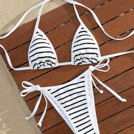 Amazon Lace-up Bikini Swimsuit Women's 2024 New European and American Sexual Beach Bikini Hot Spring Swimsuit