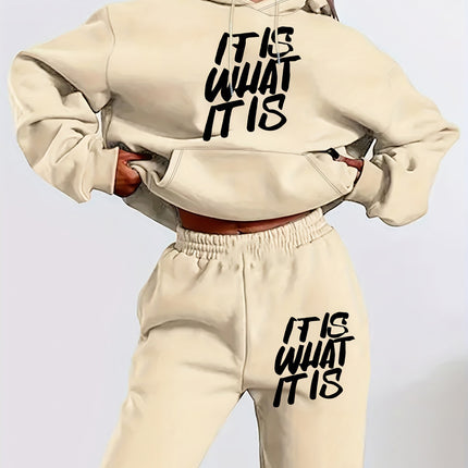 2024 Amazon Letter Print Casual Women's Sweatshirt Set Autumn Long Sleeve Hooded Sweatshirts Easiest for Match
