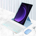 [Backlight] 360 White Ice Blue Protective Set Square Key Ordinary Backlit Keyboard to Send Same Color Mouse [Excluding Stylus]]