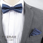 F11 blue bow tie + pocket towel