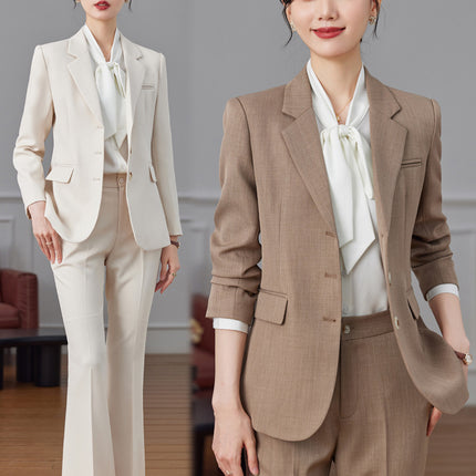 Black Suit suit Women's Spring and Autumn 2024 New Temperament Goddess Fan Commuter Alegable Business Wear Dress Work Clothes