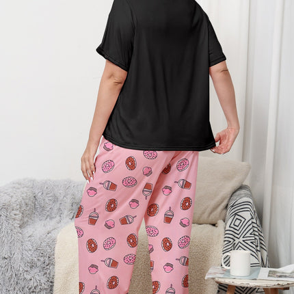 Foreign Trade Cross-border European and American plus size Pajamas Women's Summer Cute Printed Short-sleeved Trousers Home Clothes suit Wholesale