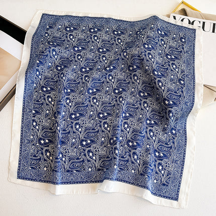 Simulated Silk Printed Silk Scarf for Women, Korean Cashew Leopard Print Headscarf, Four-Season Scarf, Professional Scarf Wholesale