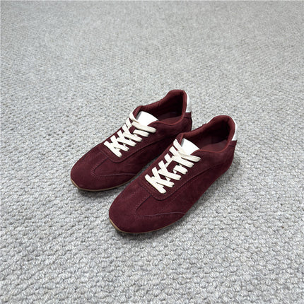 Women's Casual Flat Shoes 2025 Autumn and Winter New Classic Versatile Lace-Up Color-Blocking Sneakers Running Shoes