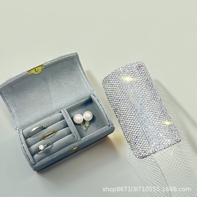 Cross-Border Dropshipping of Exquisite Mini Jewelry Boxes with High-Value Diamond Rings, Necklaces and Earrings Storage