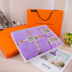 2 towels + 1 bath towel set in box [regular style] / Purple