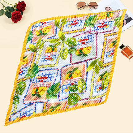 New wrinkled small square scarf female Korean imitation silk printed wrinkled small scarf Joker scarf decorative scarf wholesale
