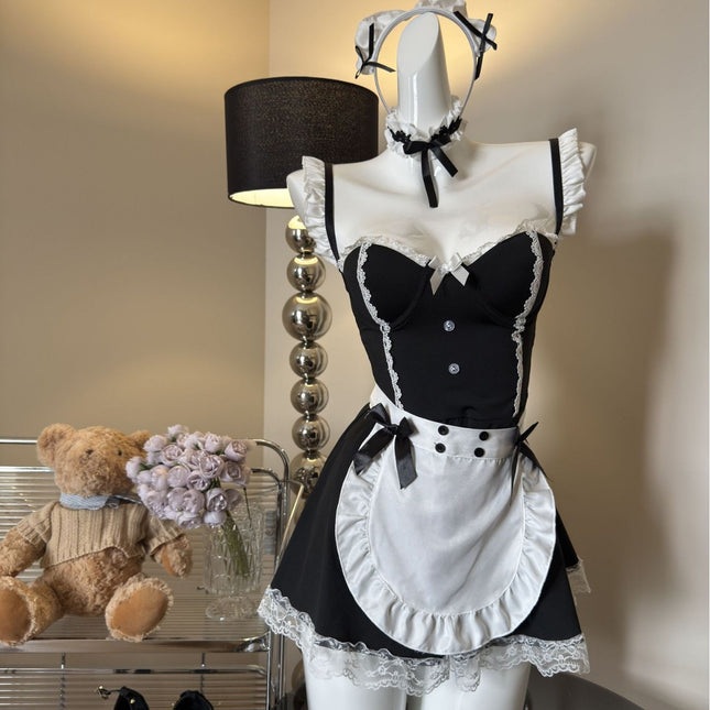Sexy Lingerie Cute Maid Underwire Push-Up Hot Maid Uniform Temptation Sleepwear Wholesale Qqny