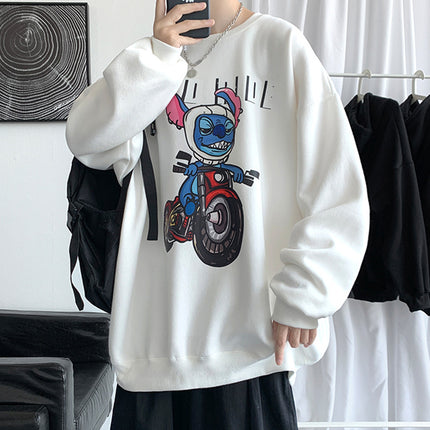 Sweatshirt Men's Spring and Autumn Loose Thin Round Neck Long Sleeve Hong Kong Style Trendy Brand Boys Couple's Casual Pullover Zhongshan Jacket