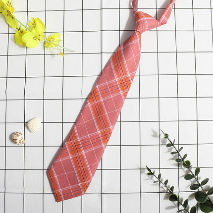 JK Small Tie Women's College Style Lazy Japanese Style Plaid Uniform Shirt Tie Student ins Men's and Women's Short Free Tie