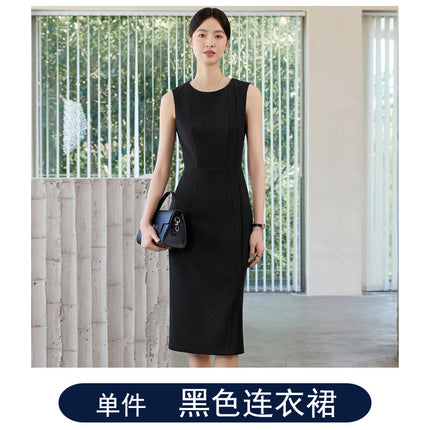 Ol Commuter Suit Dress for Women in Autum, High-End Waist Slimming Look, Light and Mature Workplace Large Size No-Iron Business Formal Wear