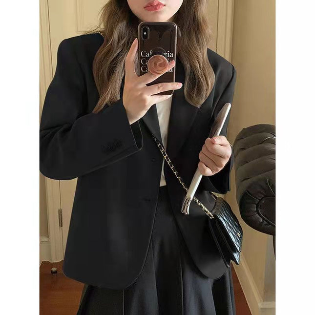 [15,400 People Collection] Small Suit Jacket Women Korean Loose 2025 Spring and Autumn British Style Gray Small Suit