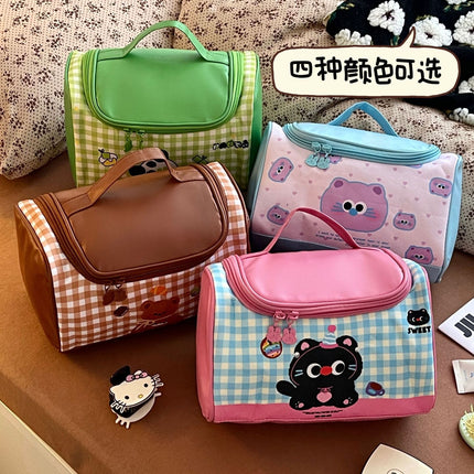 Cute Satchel Cosmetic Bag for Women, Satchel Large Capacity 2025 New Partition Cosmetics Bag, Travel Toiletry Bag