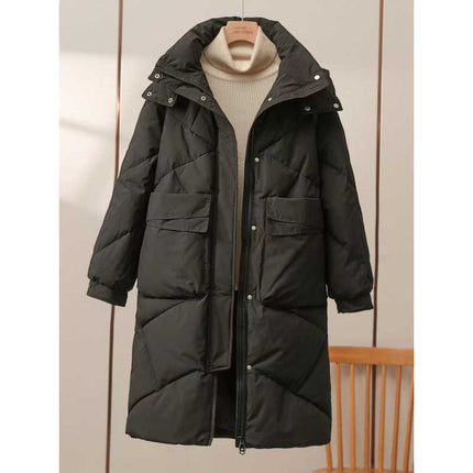 2025 New Mid-Length Green down Cotton Outwear for Women, Loose Cotton Outwear, Winter Thickeneded Warm Large Size Cotton Jacket