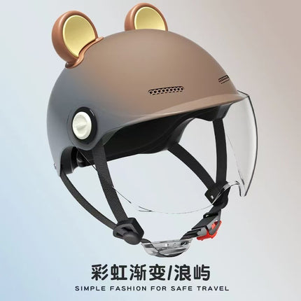 Ad Factory 3C Certified Electric Vehicle Helmet Men's and Women's Couple Helmet All-Season Motorcycle Summer Sun Protection Half Helmet