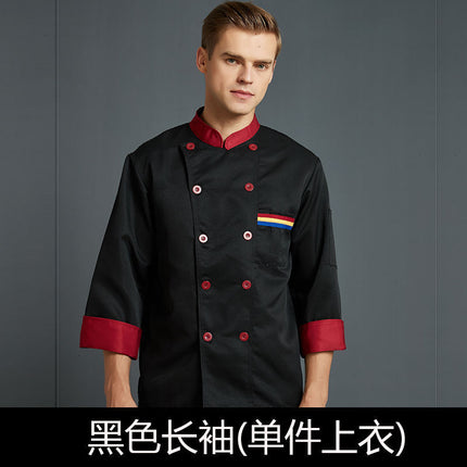 Chef Work Clothes Men's Short-Sleeved Summer Thin Chef Clothes Long-Sleeved White Hotel Canteen Catering Work Clothes Kitchen Chef Clothes