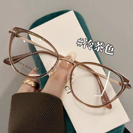 European and American retro cat's eye myopia glasses women's professional can be equipped with power lenses flat lens small frame eye frame