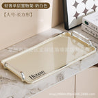 [milk yellow-hose] large square plate with silver edge