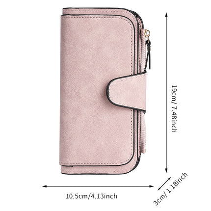 Cross-Border Hot Selling Long Buckle Women's Wallet Coin Purse Multi-Color Card Slot Mobile Phone Bag Clutch Bag Card Holder Wallet
