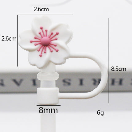 Popular 10mm Begonia Flower Straw Cap Stanley Water Cup Straw Plug Silicone Flower Straw Cover Direct from Manufacturer