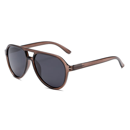 Cross-Border European and American Large-Frame Polarized Sunglasses for Women with Double Bridge, Trendy and Versatile Sunglasses, Casual Men's and Women's Toad Sunglasses